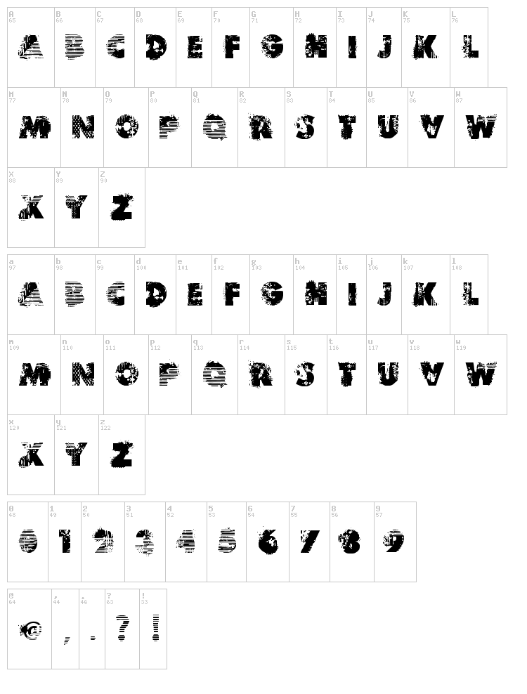 VTKS Reverso font map